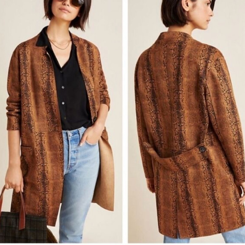 NWT- blank nyc snake skin coat women, copperhead, size Medium
